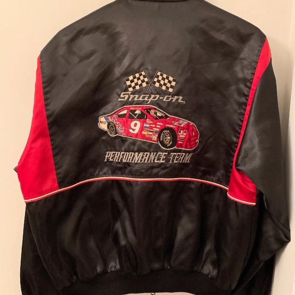 vintage snap on tool jacket satin performance team